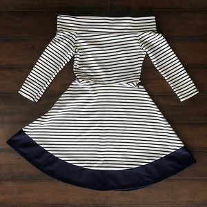 Papaya navy striped dress